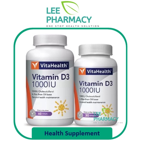 Vita Health Vitamin D3 1000IU 60s+30s Exp: 05/2023