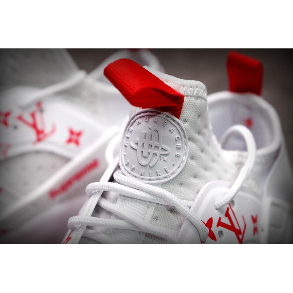 supreme x nike air huarache run ultra white red