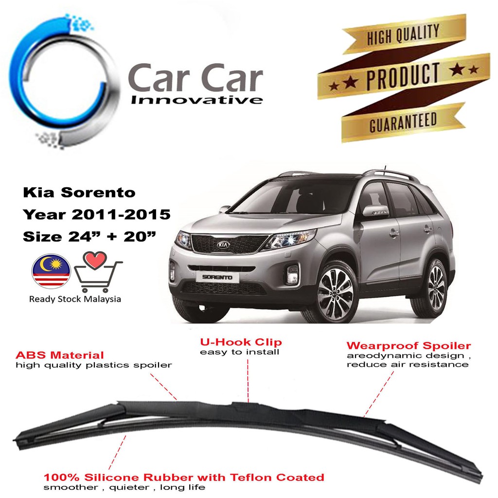 Kia Sorento Wiper 20112015 Silicone Wiper Blades, Car Windshield ( 1