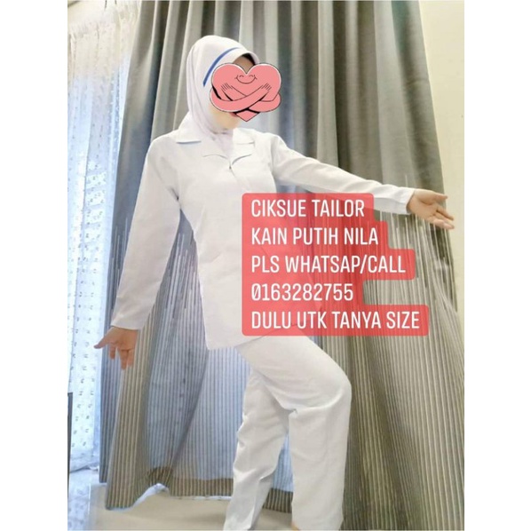 uniform jururawat,uniform nurse,pakaian seragam,blouse,tudung jururawat