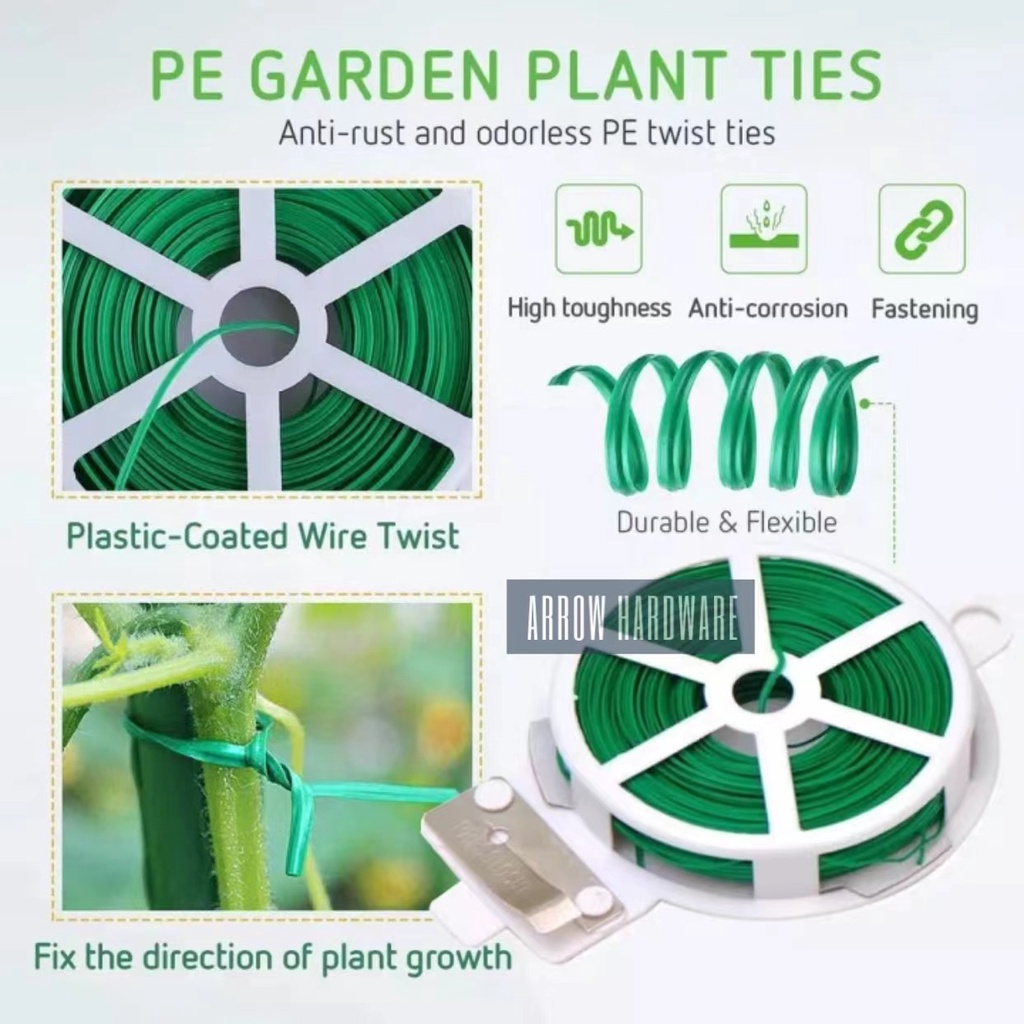 Diamond Merchandise.Ph Plastic Twist Tie Wire Spool With Cutter For Garden Yard Plant