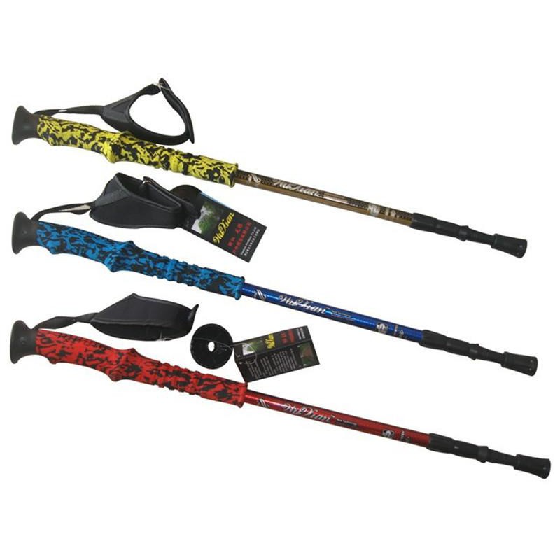CLB-WuXian-B Anti Shock Nordic Walking Sticks Telescopic Trekking Hiking Climbing Poles Ultralight Walking Canes