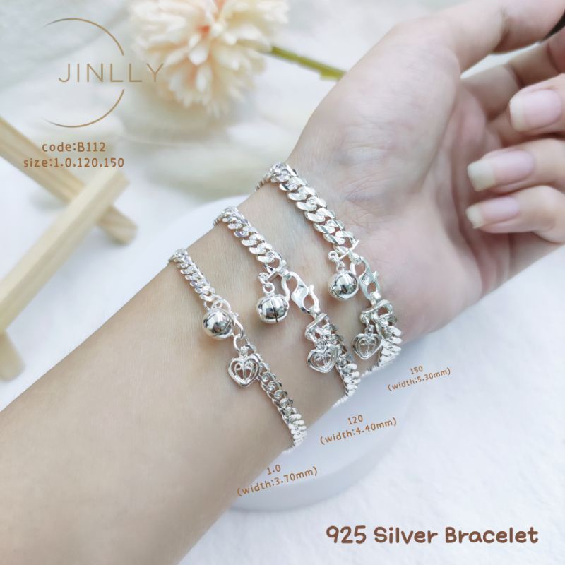 925纯银手链/925 silver bracelet/ rantai tangan perak 925/rantai tangan perempuan/gelang