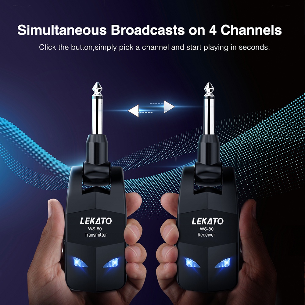 Must Reliable LEKATO 2.4GHz Guitar Wireless System Transmitter Receiver Bass Built-In Rechargeable Essential Multi - Image 3