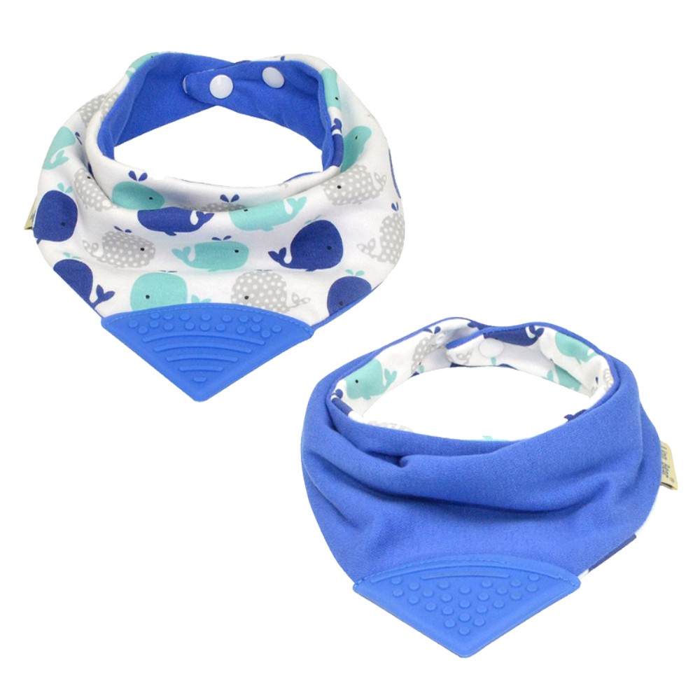 Hls Baby Bandana Drool Bibs With Chewable Teether Scarf Bib Reversible Shopee Malaysia
