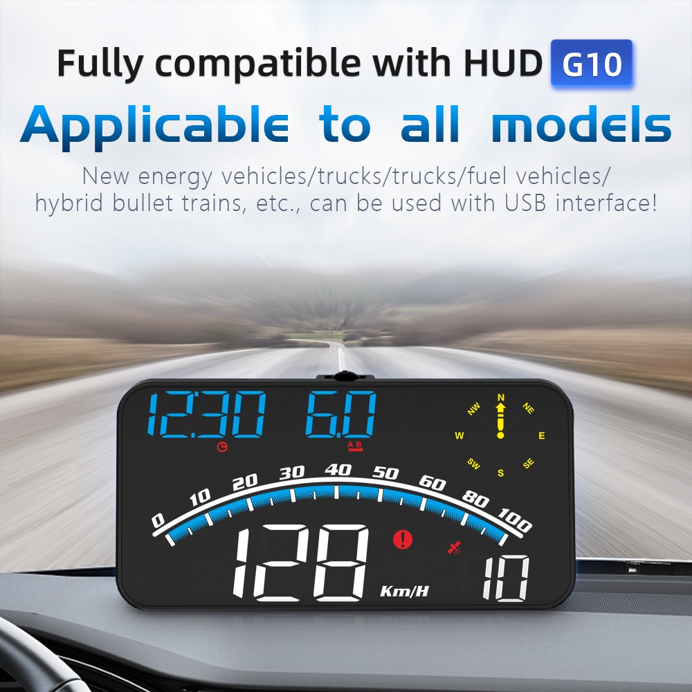 G10 Auto GPS Head Up Display USB Car HUD Projector Speedometer with Compass Security Alarm