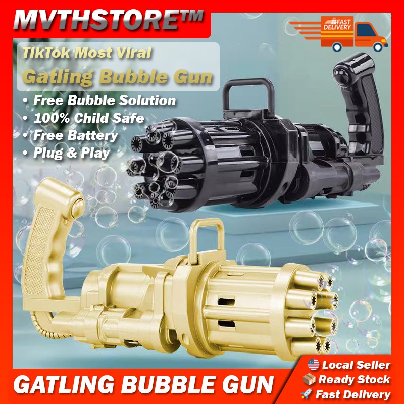 TikTok Bubble Gun Toys Electric Gatling 8 Hole Automatic Bubble Maker