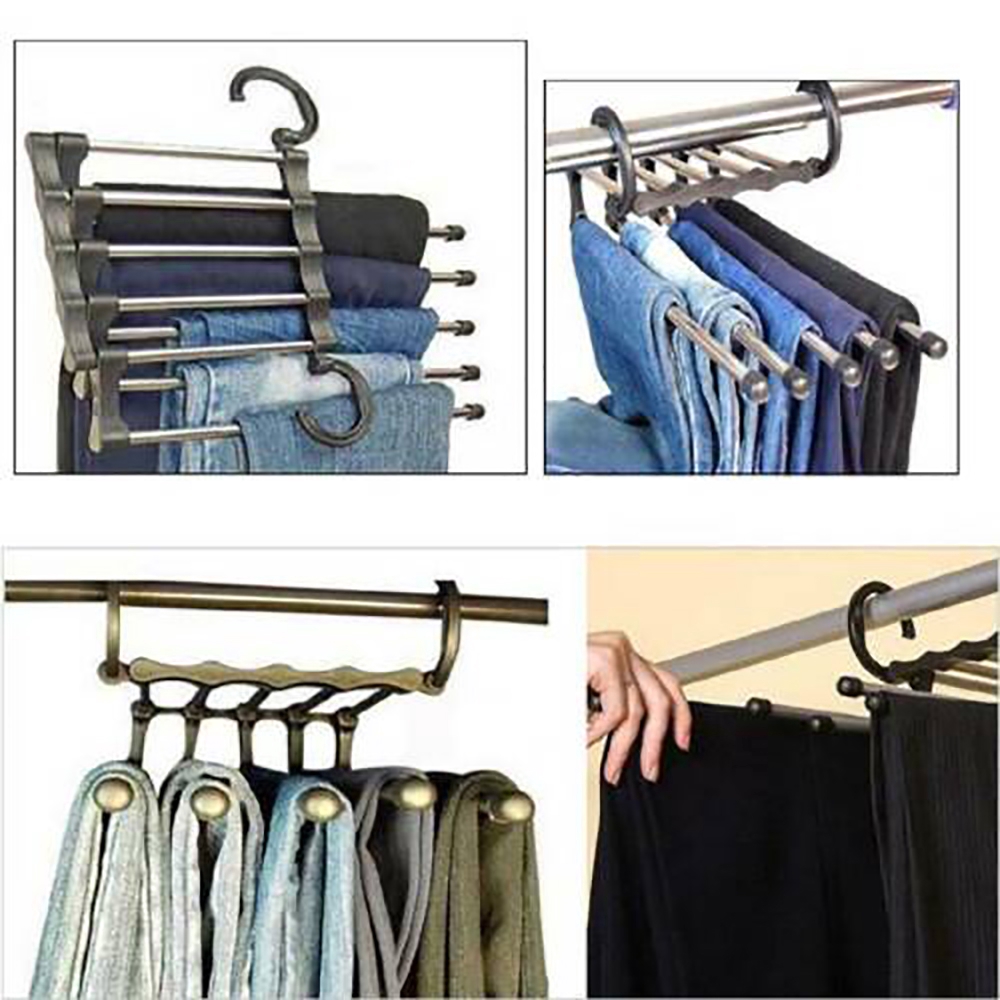 Trouser Pants Rack Multiple Layer Closet Apparel Hanger Storage