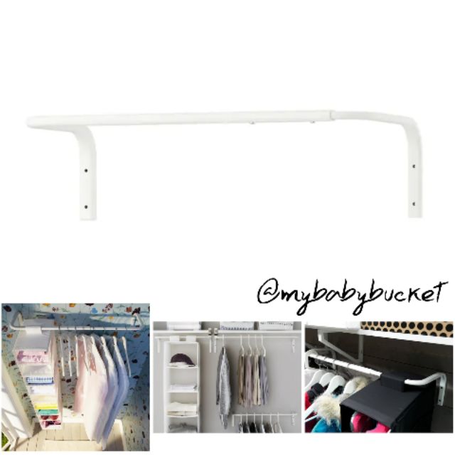 IKEA 🇸🇪 Mulig Clothes Bar Clothes Hanger (White) | Shopee Malaysia