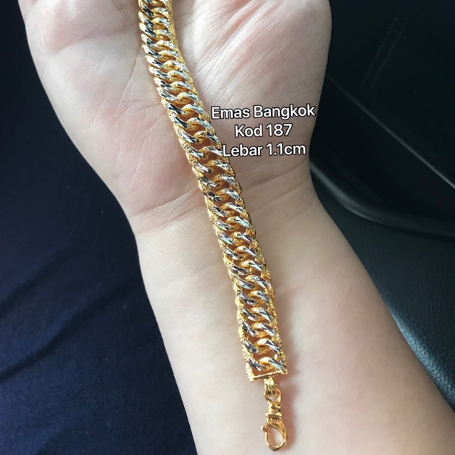  GELANG LIPAN  EMAS BANGKOK LEBAR 1 1CM Shopee Malaysia