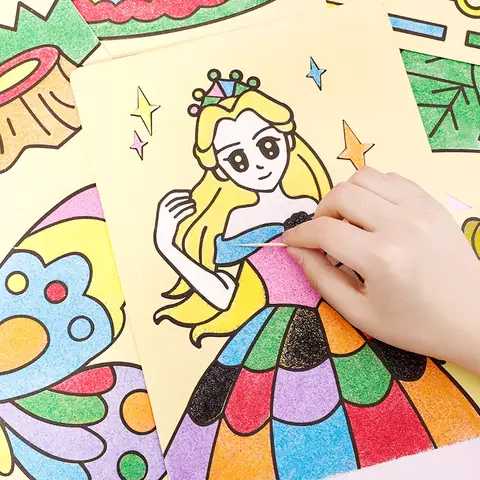 Educational Toys Coloring Cute Sand Painting Colors Coloring Sand Painting