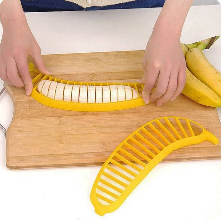 1pcs Plastic BANANA SLICER Fruit Vegetable Tool | Tools Practice Slicer Cutter Kitchen Patrick Salad Maker Cooking