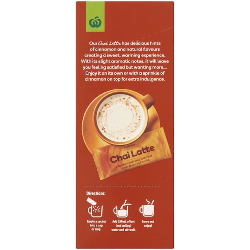 Woolworths Chai Latte Sachets 10 Pack ubicaciondepersonas.cdmx.gob.mx