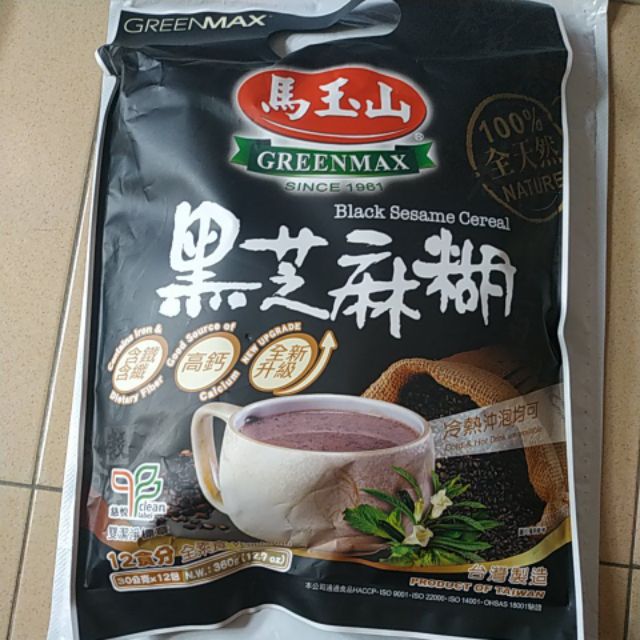 Greenmax Black Sesame Cereal 马玉山黑芝麻糊 30g X 12 Shopee Malaysia