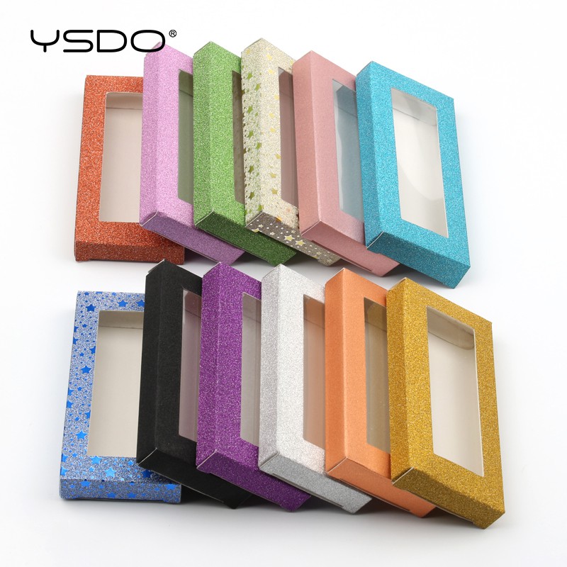 YSDO Kotak Kertas Glitter Bulu Mata Palsu 1 Pair Paper Outer Package