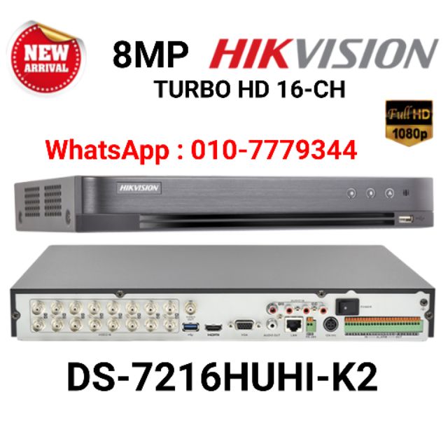 Cctv Huk Vision 16ch 5mp 8mp Turbo Hd Dvr 7216huhi K2 2 Sata Shopee Malaysia