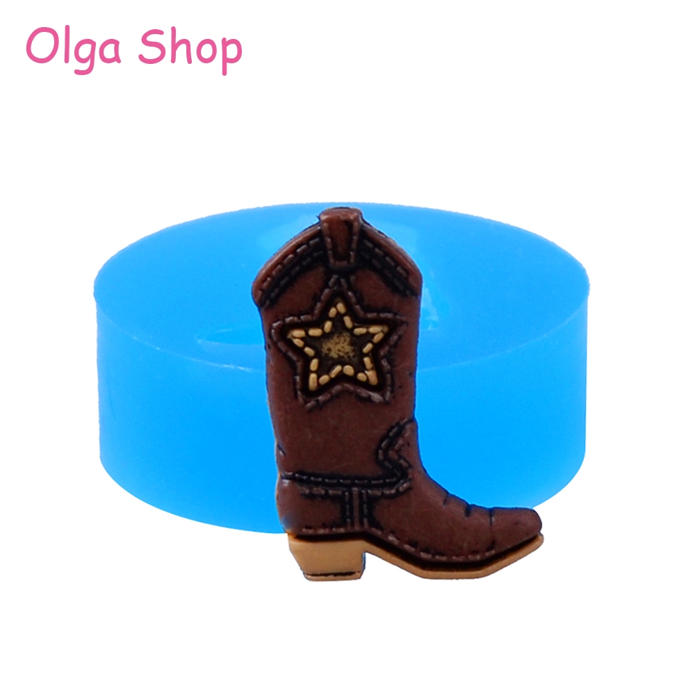 Fyl486 22 4mm Cowboy Boot Silicone Mold Fondant Craft Cake