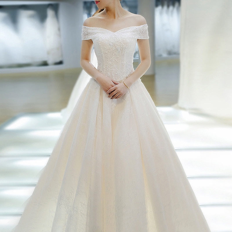 2019 New Light Wedding Dress Korean Edition Bride Marriage Long