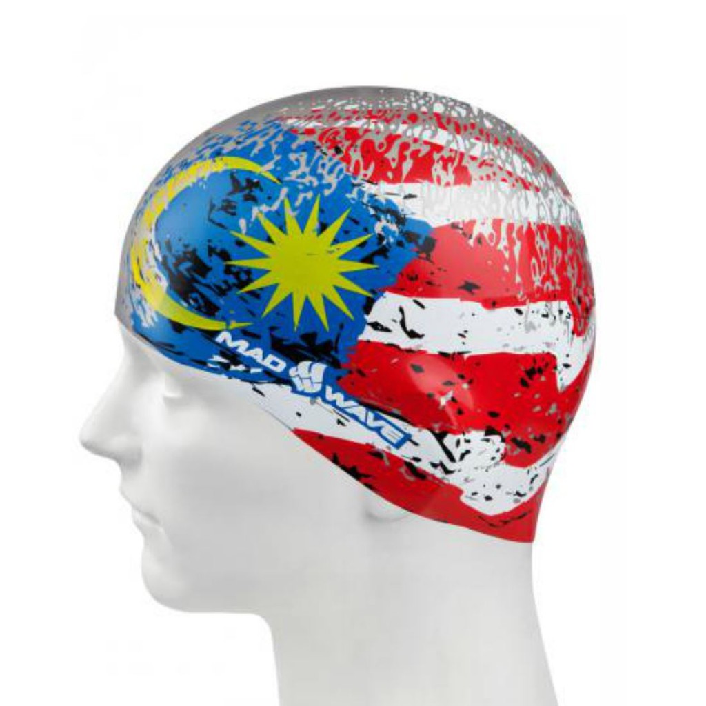 Mad Wave ITALY Flag Silicone Swimming Cap 