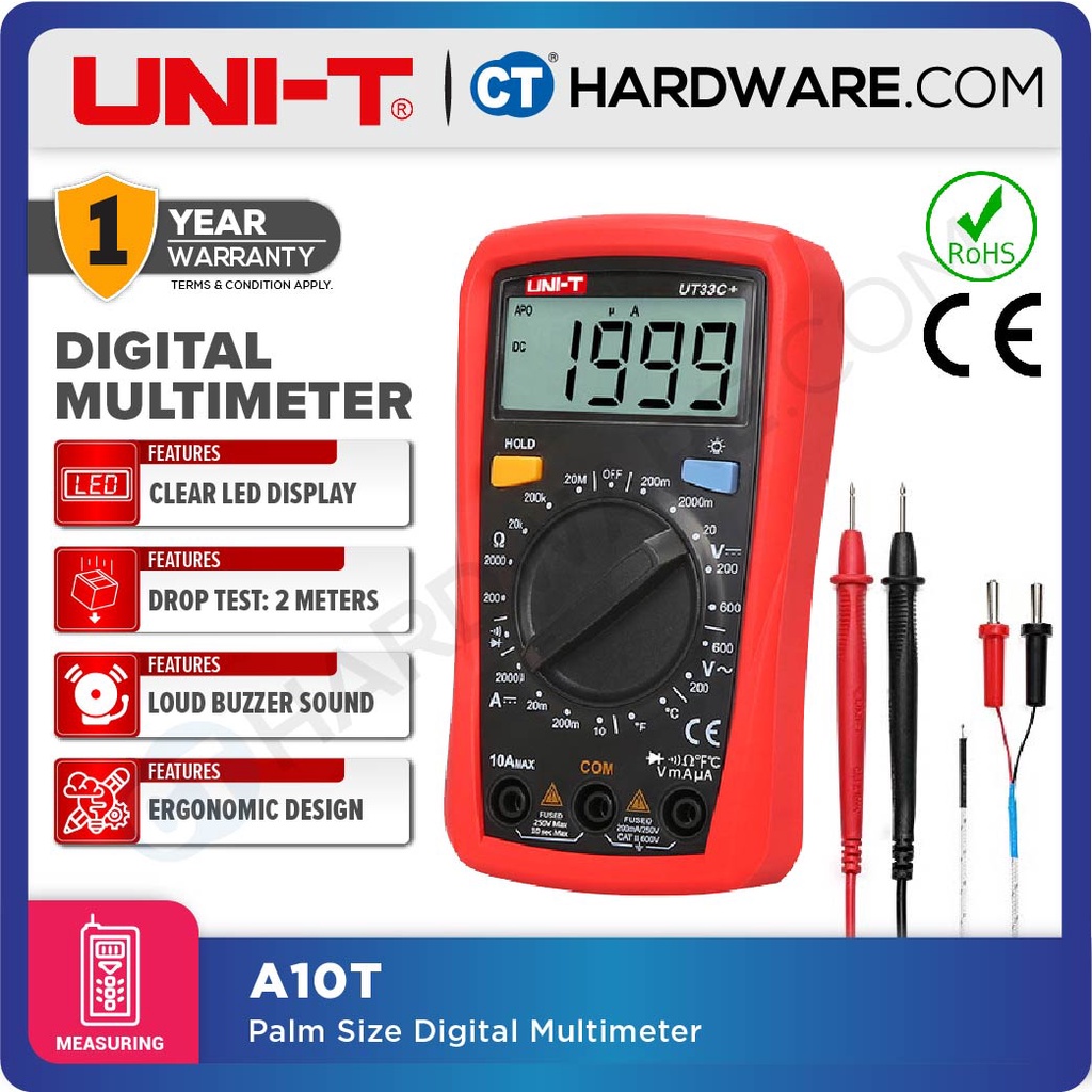 UNIT UT33C+ DIGITAL PALM SIZE MULTIMETER Shopee Malaysia