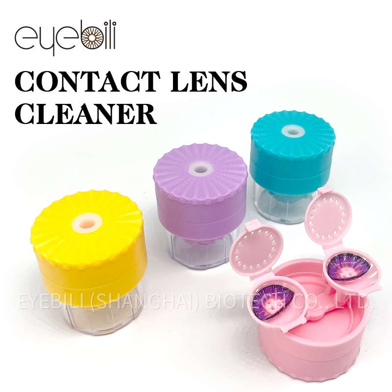 Plastic Contact Lens Cleaner Box Pink Purple Orange blue Manual colored