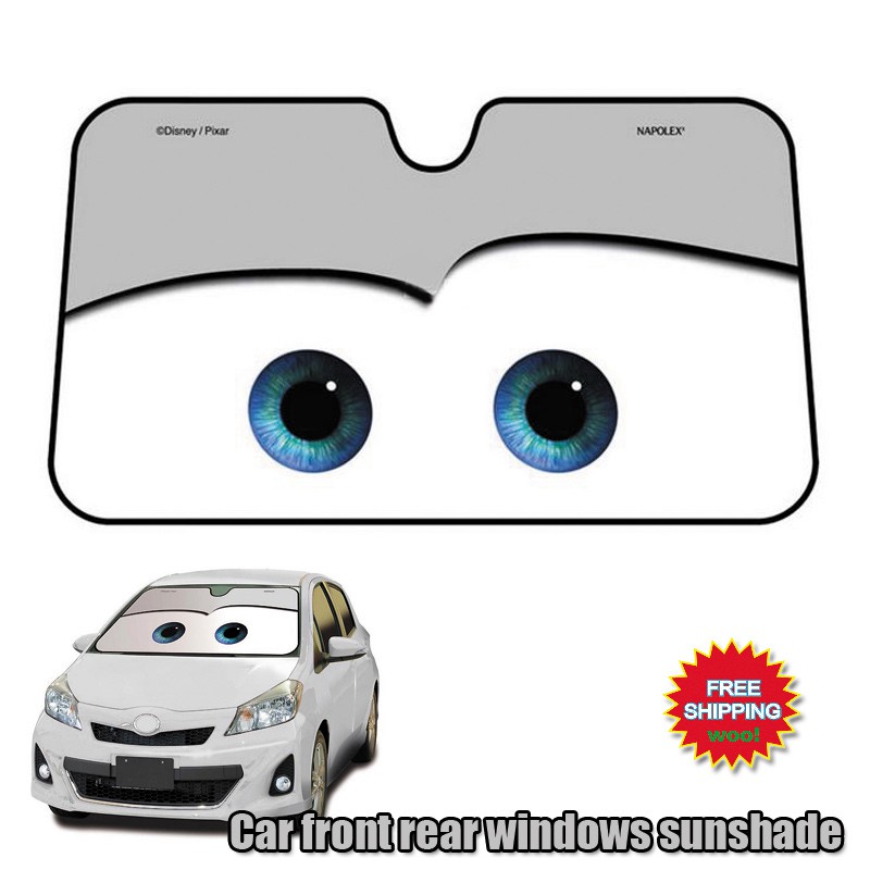 Cartoon Eyes Pixar Car Summer Front Car Windshield Sun Shade Sun Visor 130X70cm 