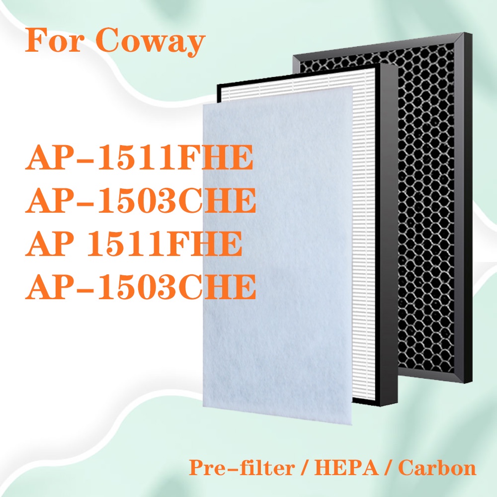 For Coway Air Purifier AP-1511FHE AP-1503CHE AP1511FHE AP1503CHE Replacement HEPA Filter and Activated Carbon Deodorizing Filter