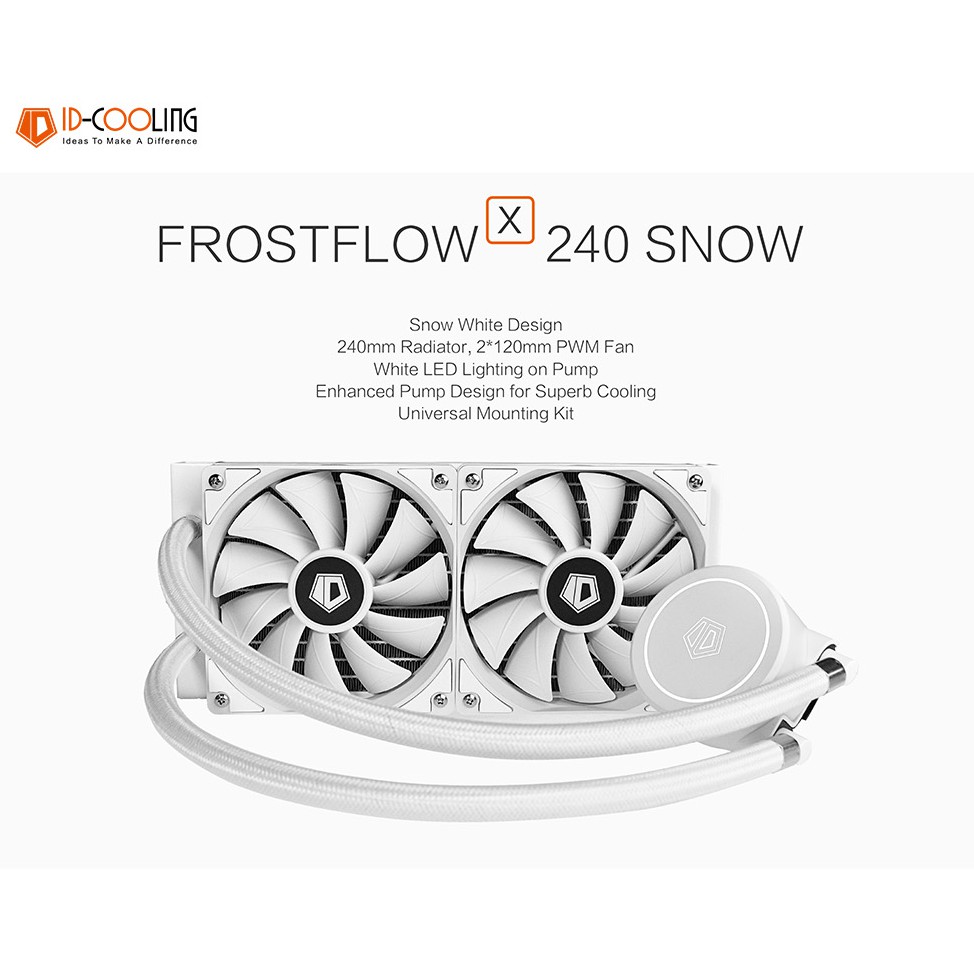# ID-COOLING FROSTFLOW X 240 SNOW 240mm AIO CPU Cooler # | Shopee Malaysia