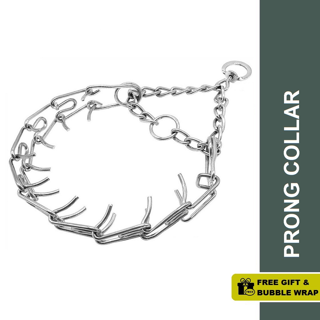 Dog Chrome Plated Prong Collar with Swivel Prong Choke Chain Collar