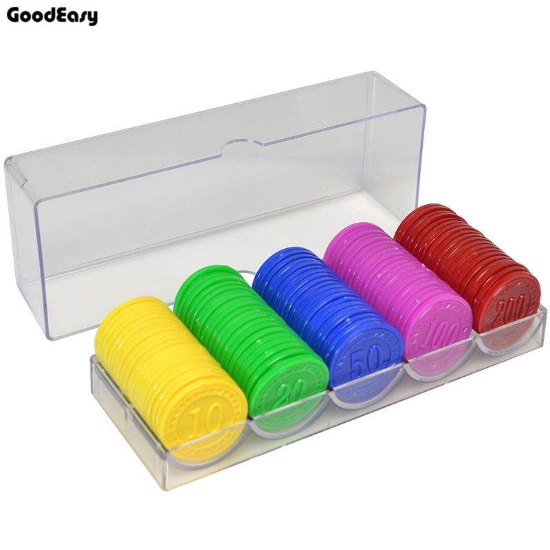 Premium Reliable 100 Pieces/Set Bump Plastic Chips Set Digital Mahjong Poker Game Tokens Coins