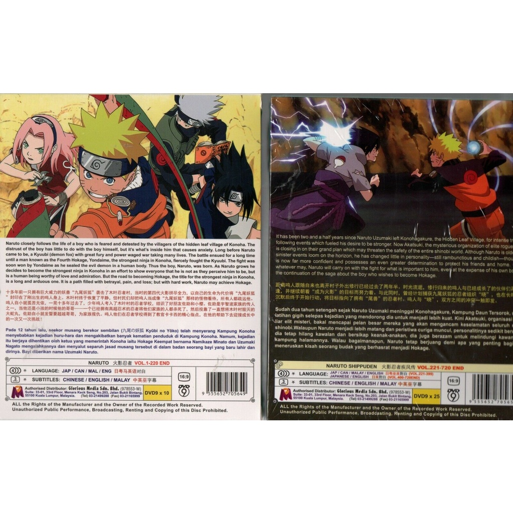 Anime Dvd Naruto Naruto Shippuden Series Vol 1 7 End 火影忍者 Shopee Malaysia