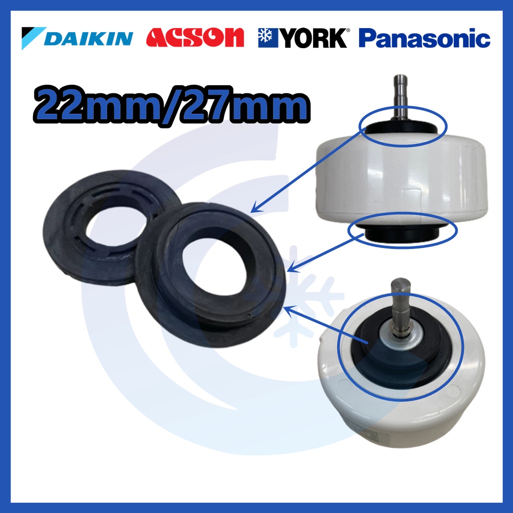 (2PCS) Rubber Fan Motor 22mm / 27mm For YORK DAIKIN ACSON PANSONIC