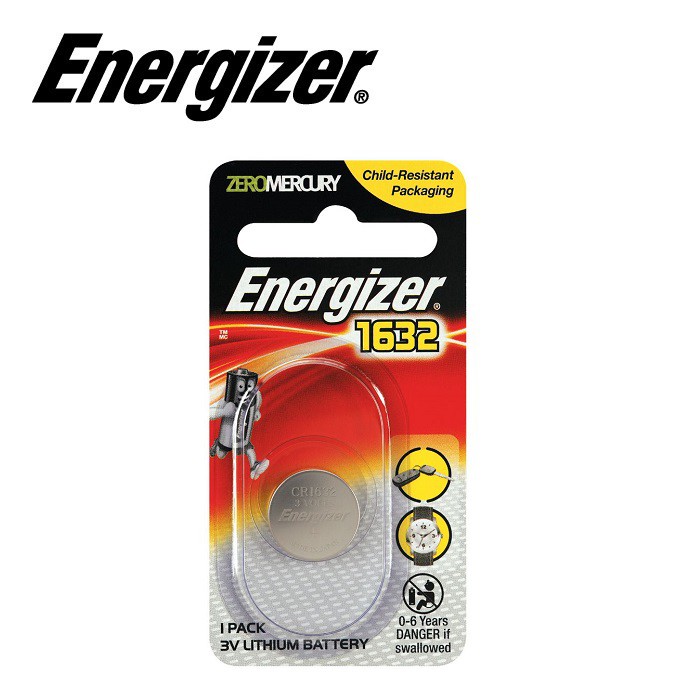 CR1632 GENUINE Energizer Lithium Batteries 3V (ECR1632BP1) Shopee