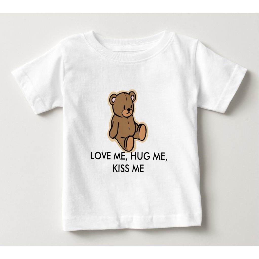 Love Me Hug Me Kiss Me Baby Children Clothing Girl And Boy Cute Lovely T Shirt Cartoon Short Sleeve Funny T Shirt Fashion Casual Young Tees Shopee Malaysia