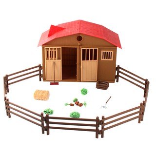 melissa & doug fold and go wooden barn with 7 animal play figures