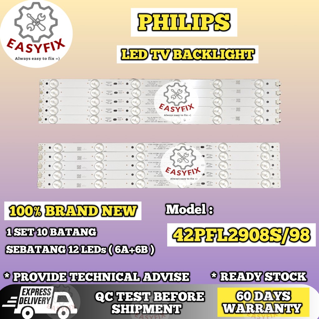 42PFL2908S/98 PHILIPS 42 INCH LED TV BACKLIGHT ( LAMPU TV ) 42PFL2908S 42PFL2908