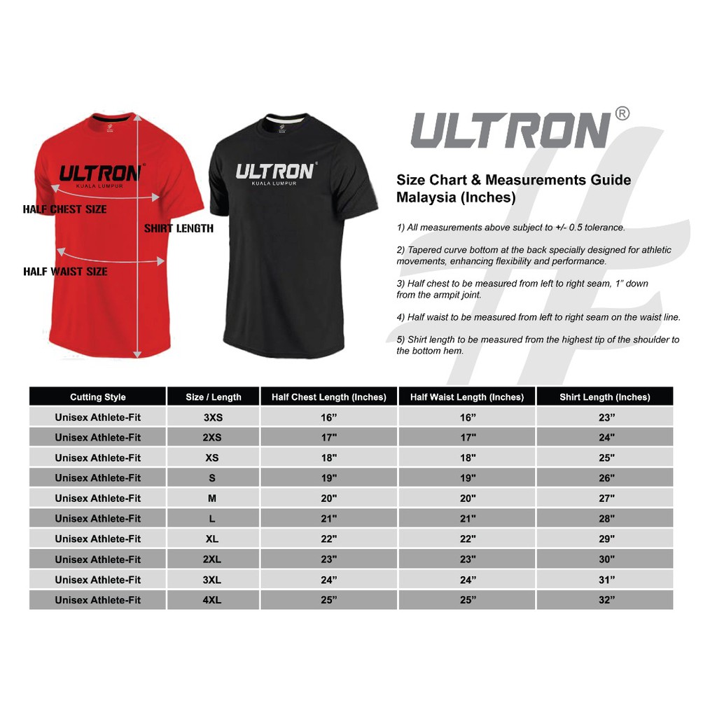 ultron t shirt size