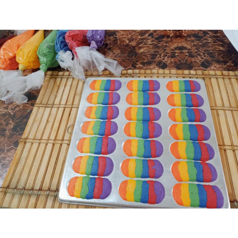 Biskut Lidah Kucing @ Biskut Pelangi @ Rainbow Cookies