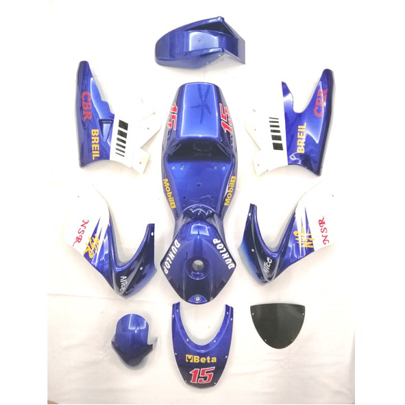 Mini Moto Pocket Bike Fairing Body Kit 47CC 49CC Blue/White Shopee