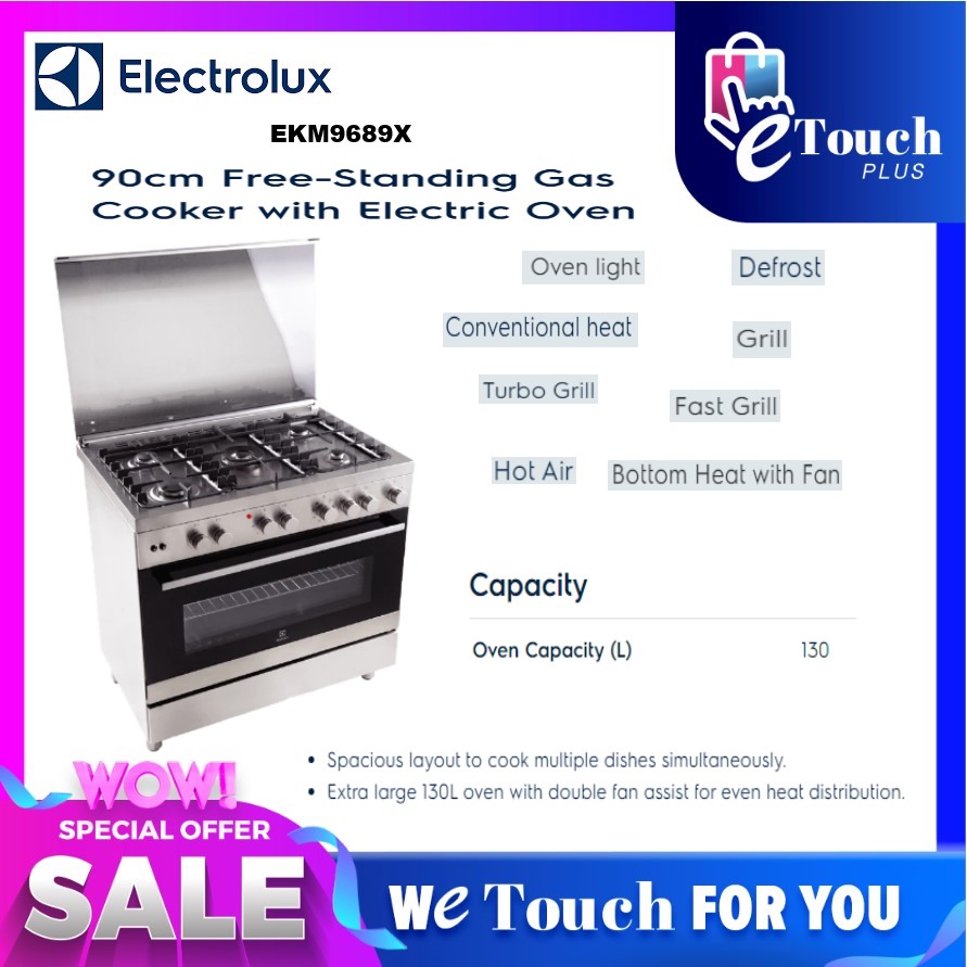 Electrolux (90 cm/130 L) Standing Gas Cooker 5 Burners / Electric Oven
