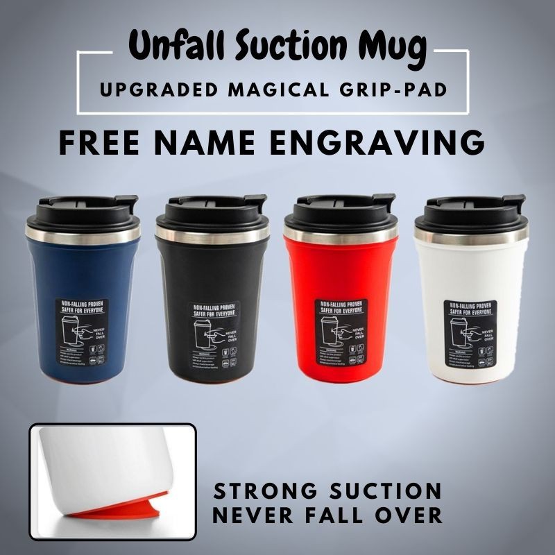 Anti-Fall Suction Coffee Tea Mug Keep Warm 1~2 Hours Personalized Free Name Engraving Anti-Leak