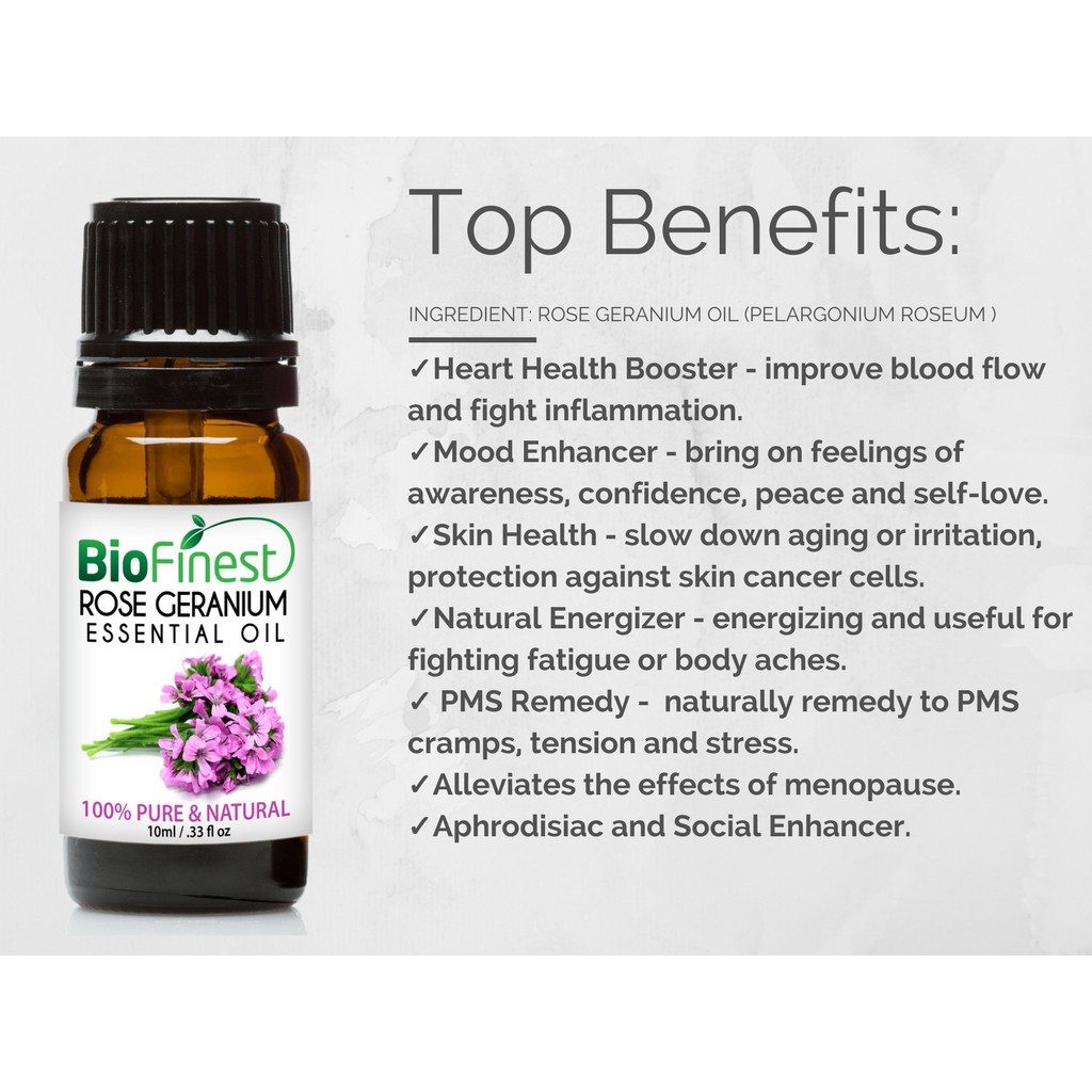 Biofinest Rose Geranium Essential Oil 100 Pure Therapeutic Grade 100ml Shopee Malaysia