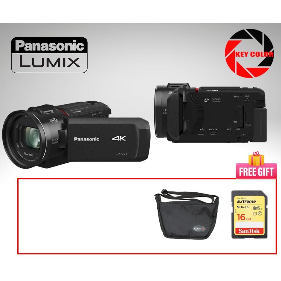 Panasonic HC-VX1 4K Camcorder + Sandisk Extreme 16GB + Panasonic Bag (1 ...