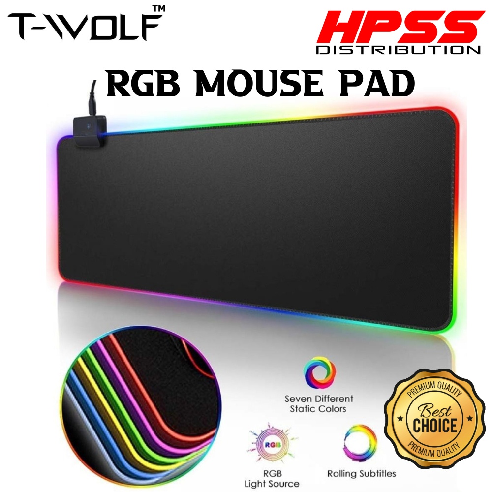 TWOLF 90X40CM LED RGB Lighting Gaming Mouse Pad Large Size Waterproof