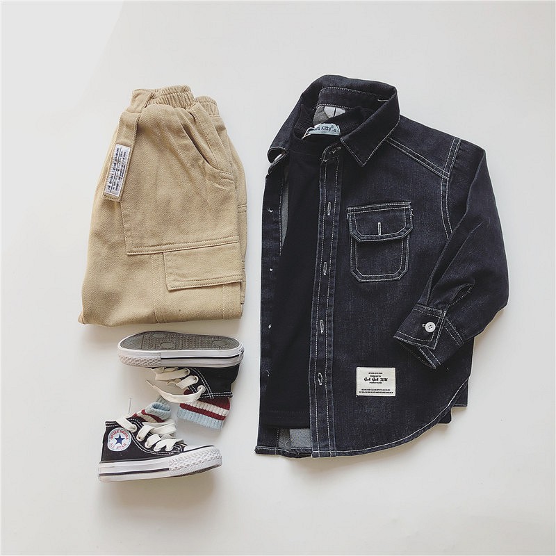 childrens black denim jacket