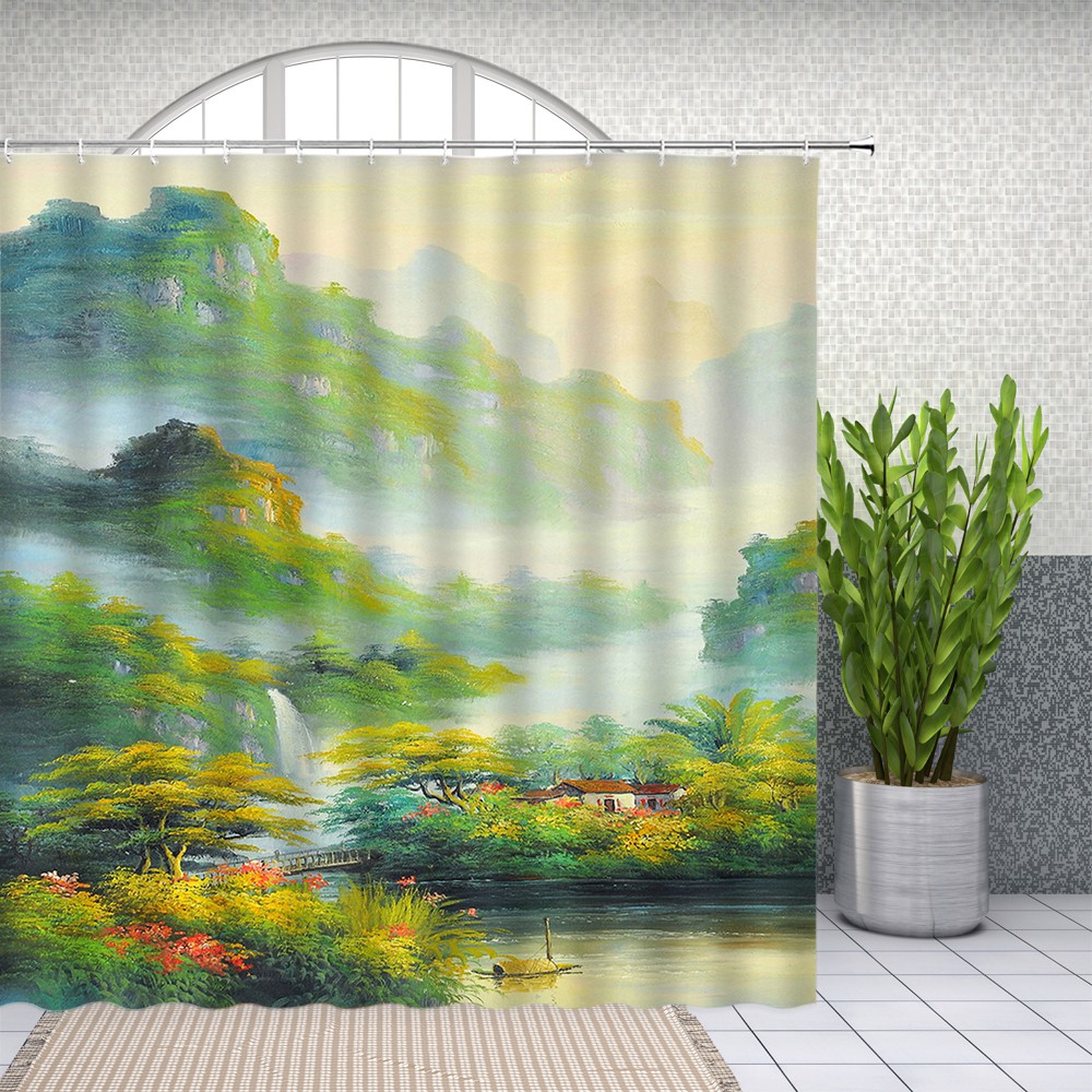 flowers-waterproof-shower-curtain-bathroom-decor-sets-with-hooks