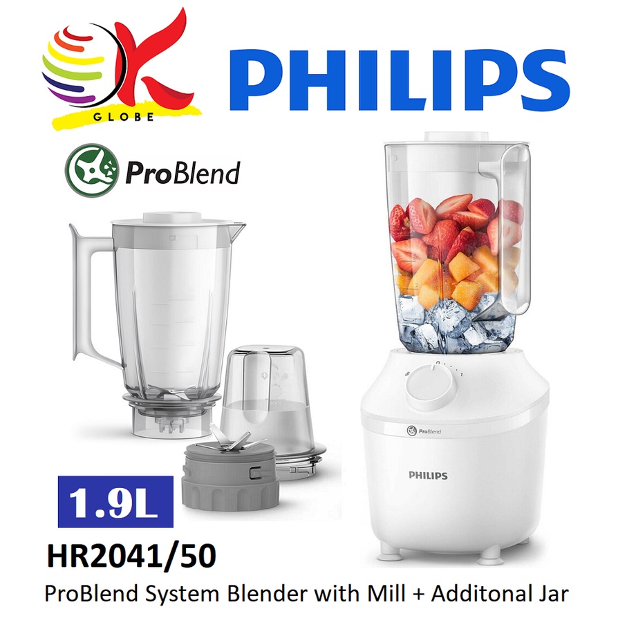 PHILIPS HR2041/50 450W 1.9L 3000 SERIES BLENDER WITH MILL & ADDITIONAL ...