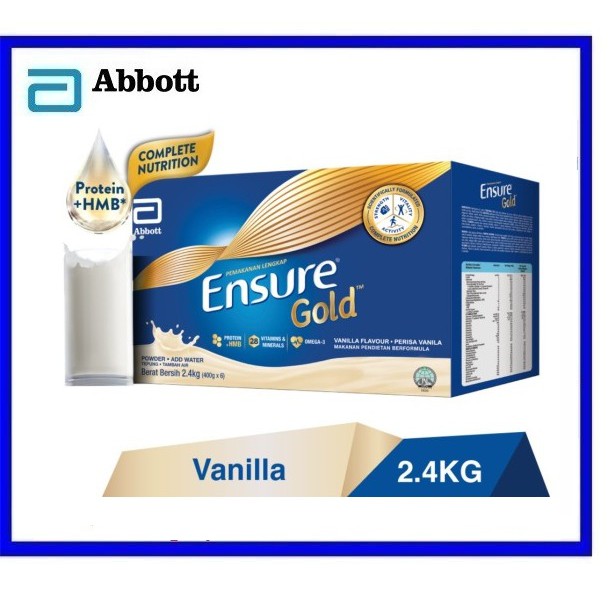 Ready Stock Abbott Ensure Gold Vanilla 2.4kg x 6 Packs with 6 Scoop