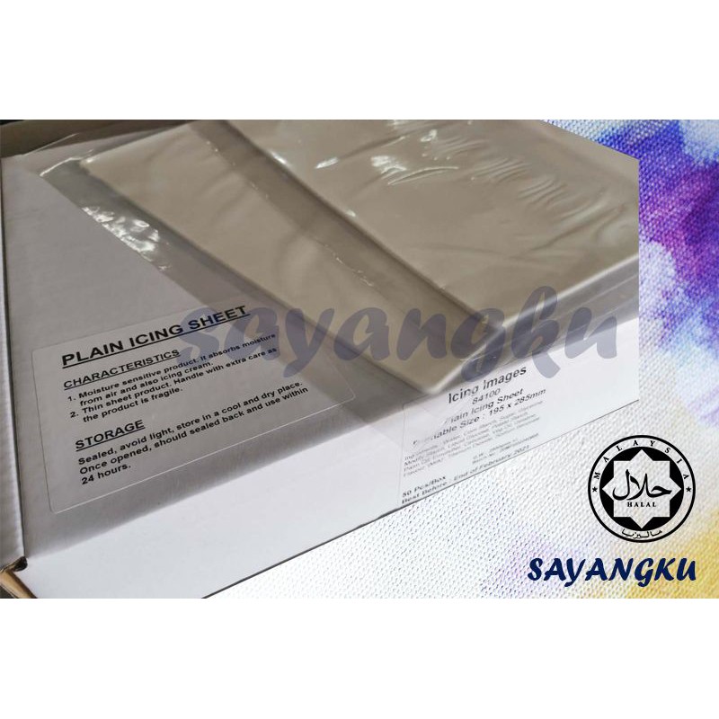 RM7.40 RM 8.50 per pc Edible Icing Sheet A4 Plain Icing Image HALAL