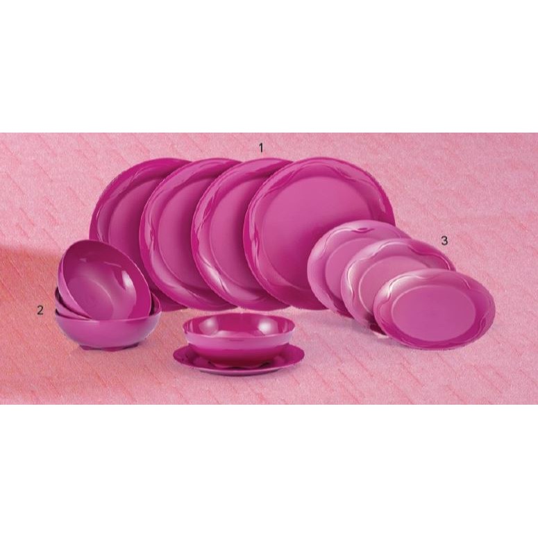 Tupperware 12-piece Camellia Collection Dining Serveware Set / Dining Plates / Bowls 700ml / Dessert Plate